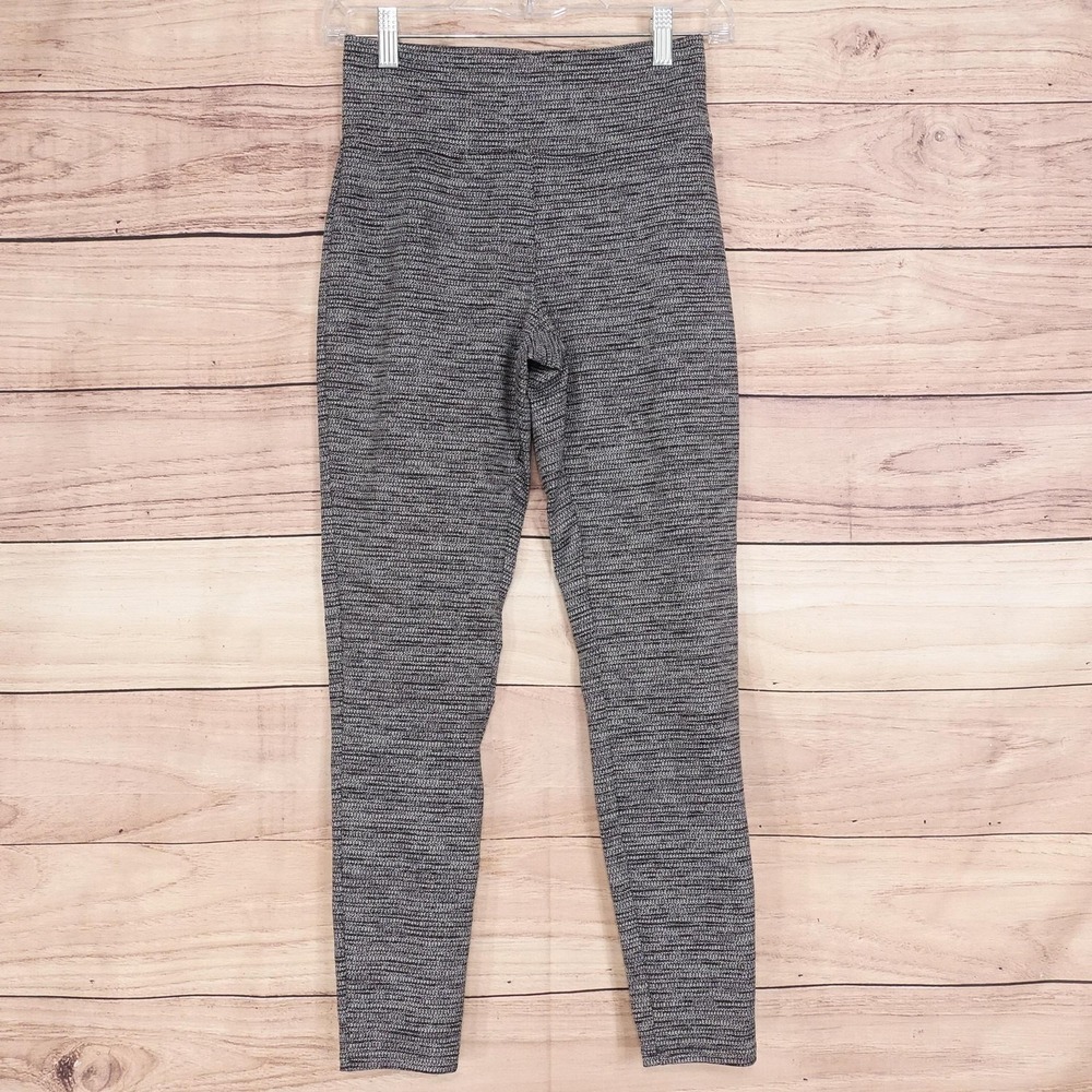 Express Leggings Womens S Gray Flecked High Rise‎ Ankle Knit Stretch Yoga